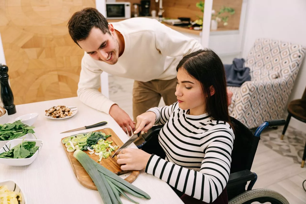 Caregiver helping with home and lifestyle assistance