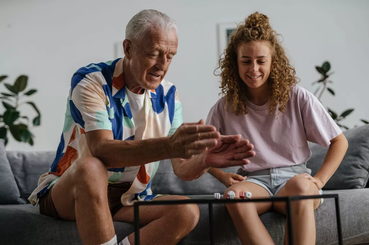 Senior receiving companionship and support